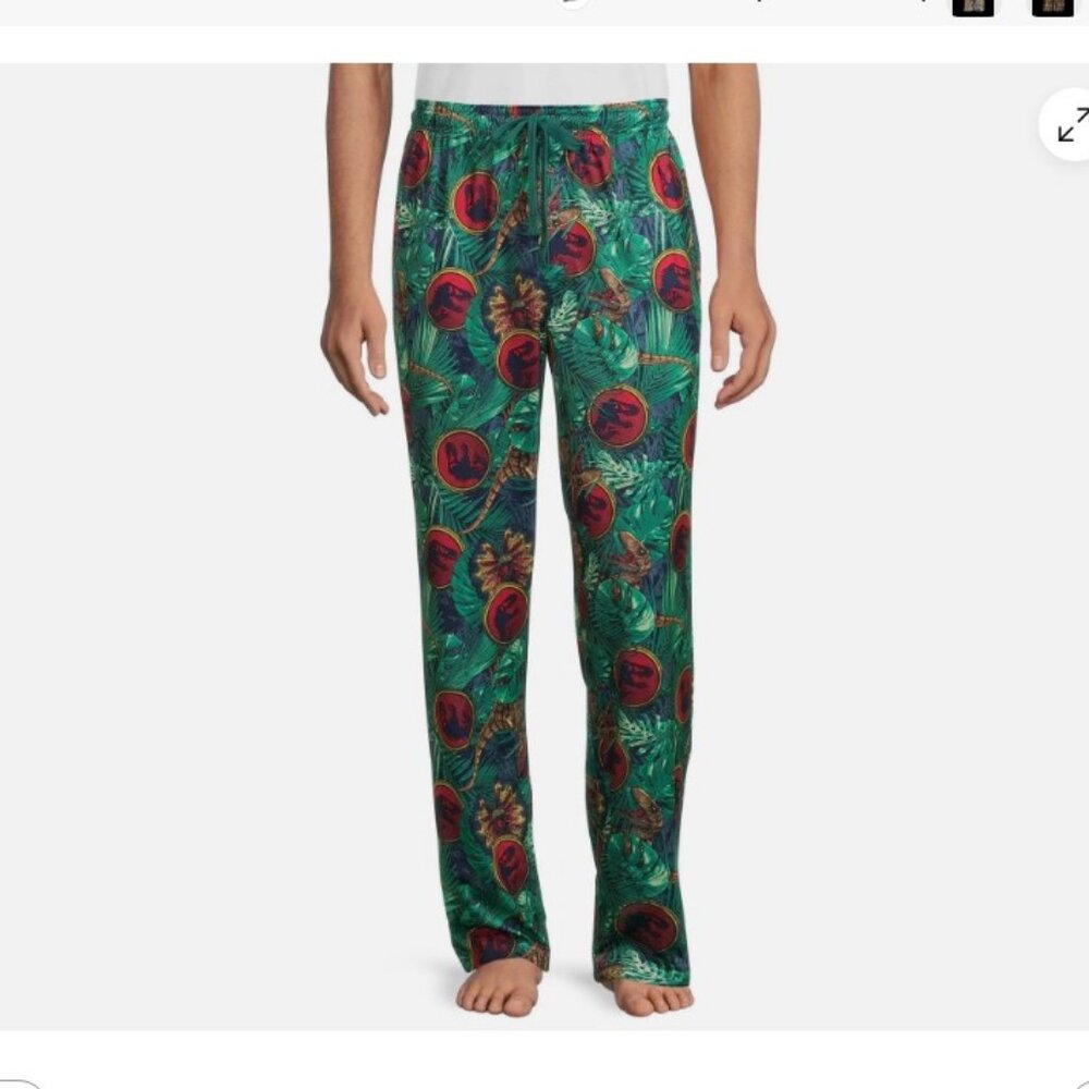Men’s Sleep Pants JURASSIC World Graphic Pajama LOUNGEWEAR Size 2X (44-46) NEW